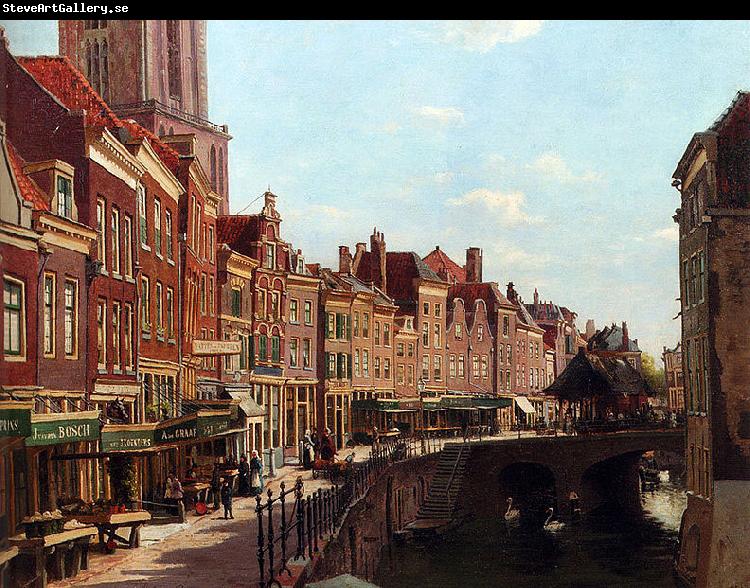 unknow artist Townsfolk shopping along the Oudegracht